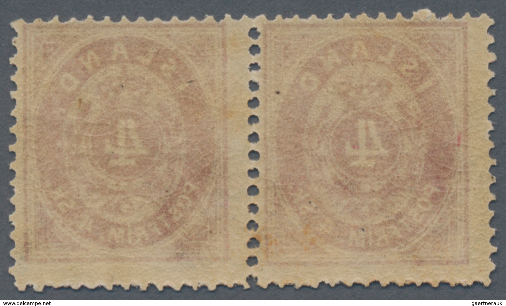 Island: 1873 4s. Red Horizontal Pair, Perf 14x13½, MINT NEVER HINGED, With Few Very Light Stains On - Other & Unclassified