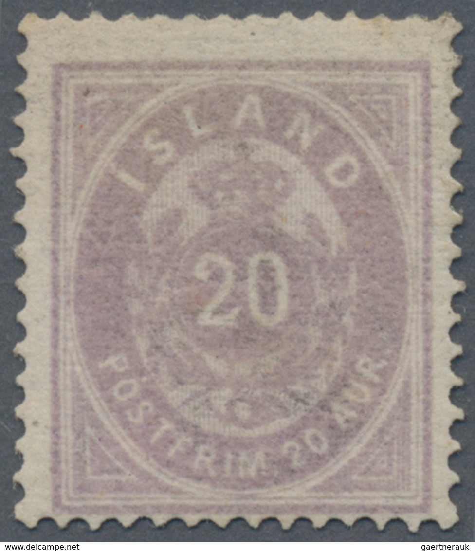 Island: 1876 20a. Pale Violet, Blurred Printing, Perf 14x13½, MINT LIGHTLY HINGED, Fresh And Fine. A - Sonstige & Ohne Zuordnung