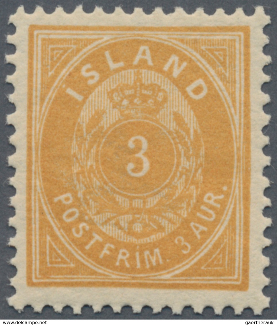 Island: 1897 3a. Orange-yellow, Perf 12¾, MINT NEVER HINGED, Fresh And Very Fine. L. Nielsen Certifi - Sonstige & Ohne Zuordnung