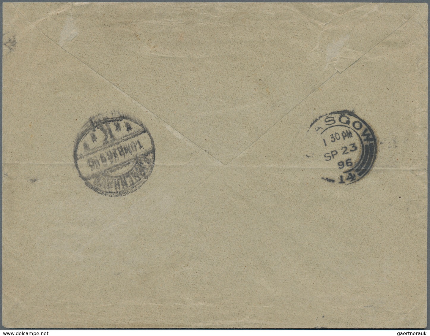 Island: 1896 Cover From Reykjavik To Copenhagen Via England, Franked By 1891 20a. Blue Tied By "REYK - Andere & Zonder Classificatie