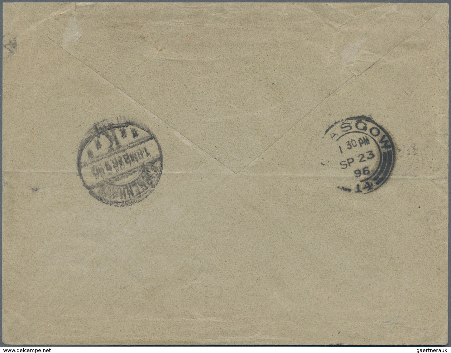 Island: 1896 Cover From Reykjavik To Copenhagen Via England, Franked By 1891 20a. Blue Tied By "REYK - Other & Unclassified