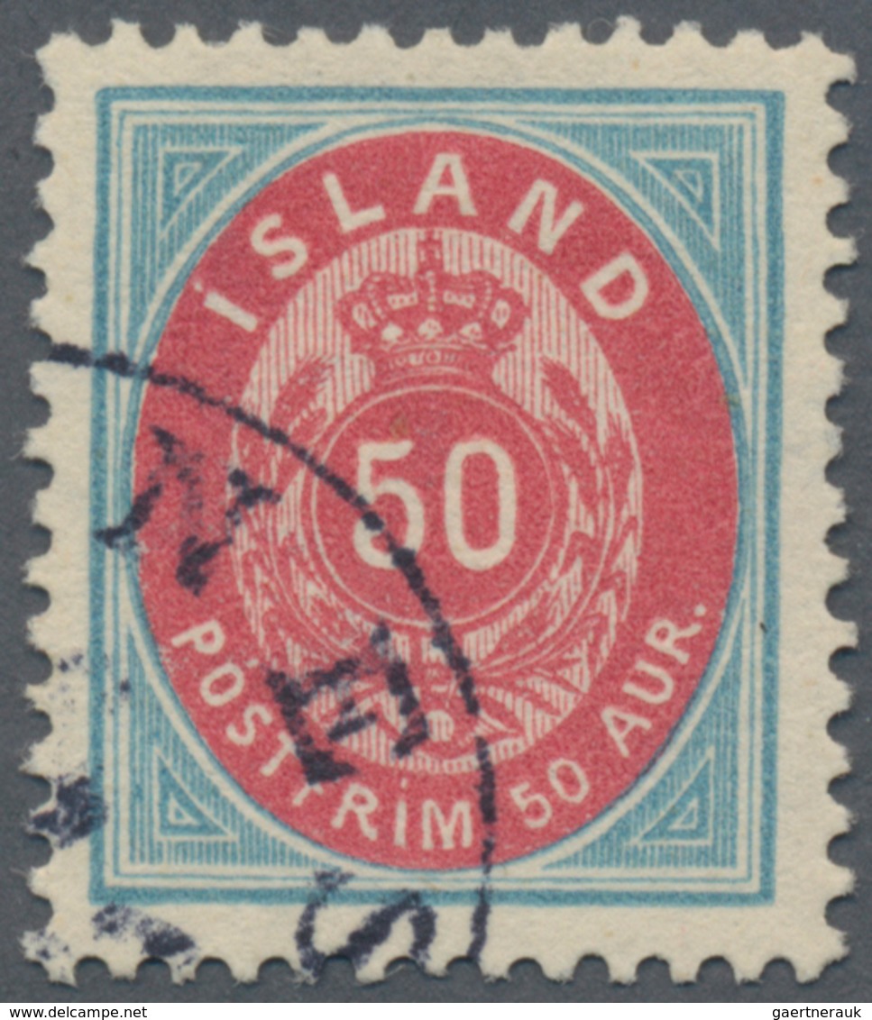 Island: 1898 40a. Red & Blue, PERF 12¾, Used And Cancelled By "(AKRA)NES" C.d.s., Fresh And Fine. A - Other & Unclassified