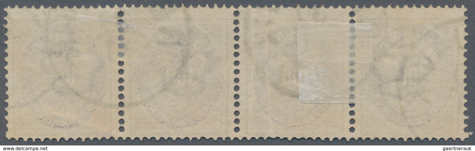 Island: 1892 100a. Lilac & Brown Horizontal Strip Of Four, Cancelled By "REYKJAVÍK/30/11" C.d.s. The - Andere & Zonder Classificatie