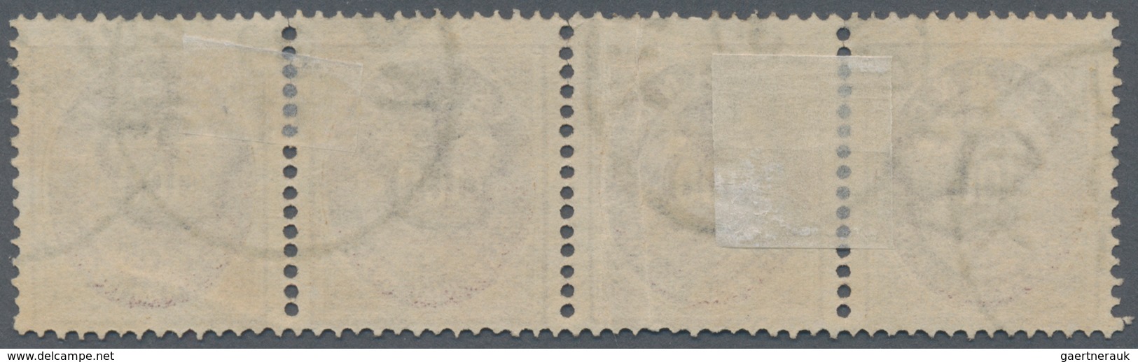 Island: 1892 100a. Lilac & Brown Horizontal Strip Of Four, Cancelled By "REYKJAVÍK/30/11" C.d.s. The - Other & Unclassified