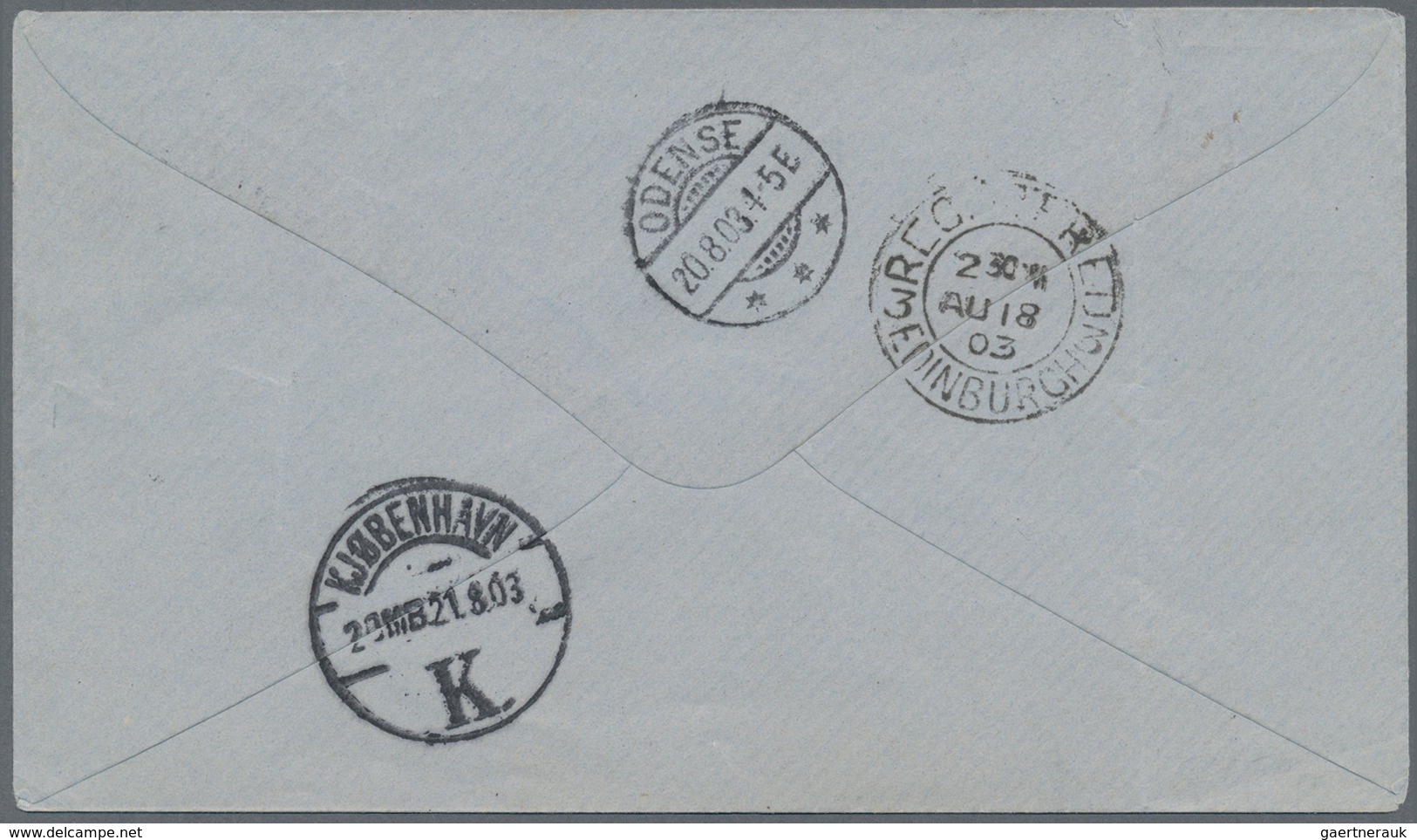 Island: 1902-03 50a. Optd. "Í GILDI/'02-'03" Used On Registered Cover From Reykjavik To Odense, Denm - Andere & Zonder Classificatie