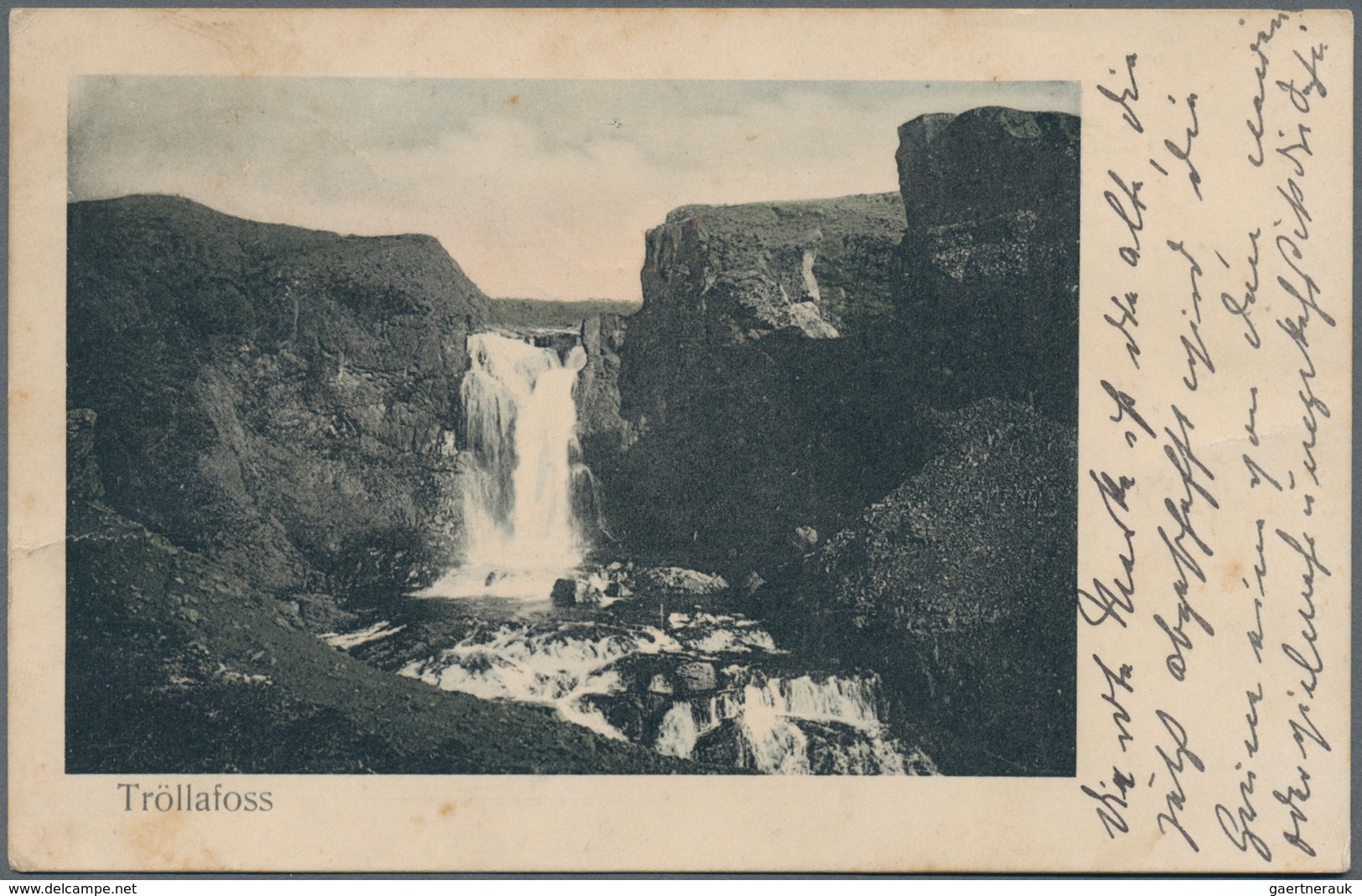 Island: 1907 Picture Postcard (Tröllafoss) Sent From Reykjavik To Weimar, Germany, Franked KCIX 5a. - Sonstige & Ohne Zuordnung
