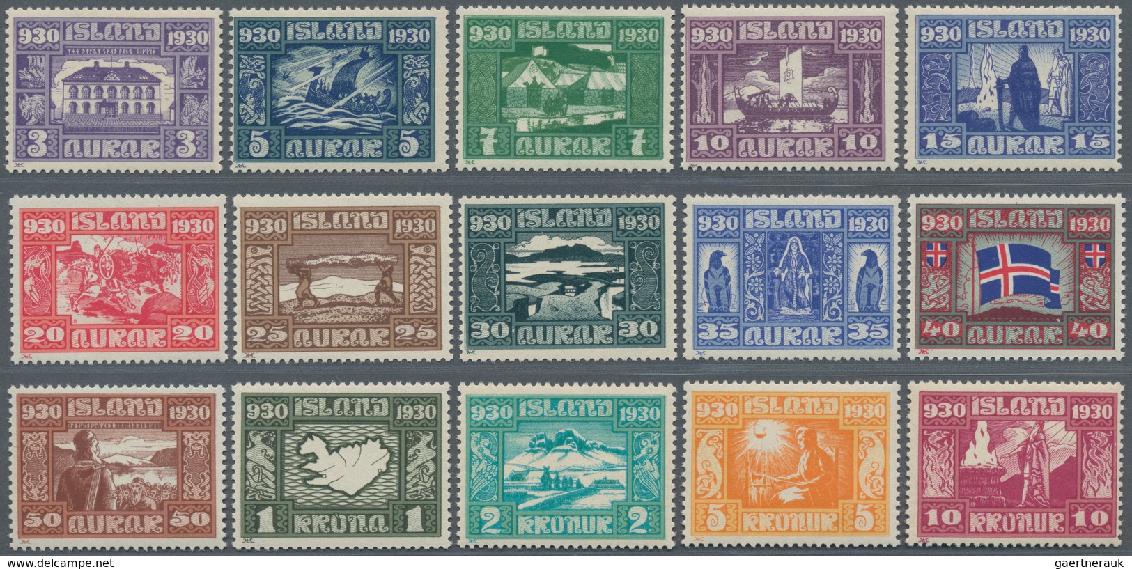 Island: 1930, 1000 Years State Parliament, Snow-white Luxury Set , Mint NH, M€700,-. - Other & Unclassified