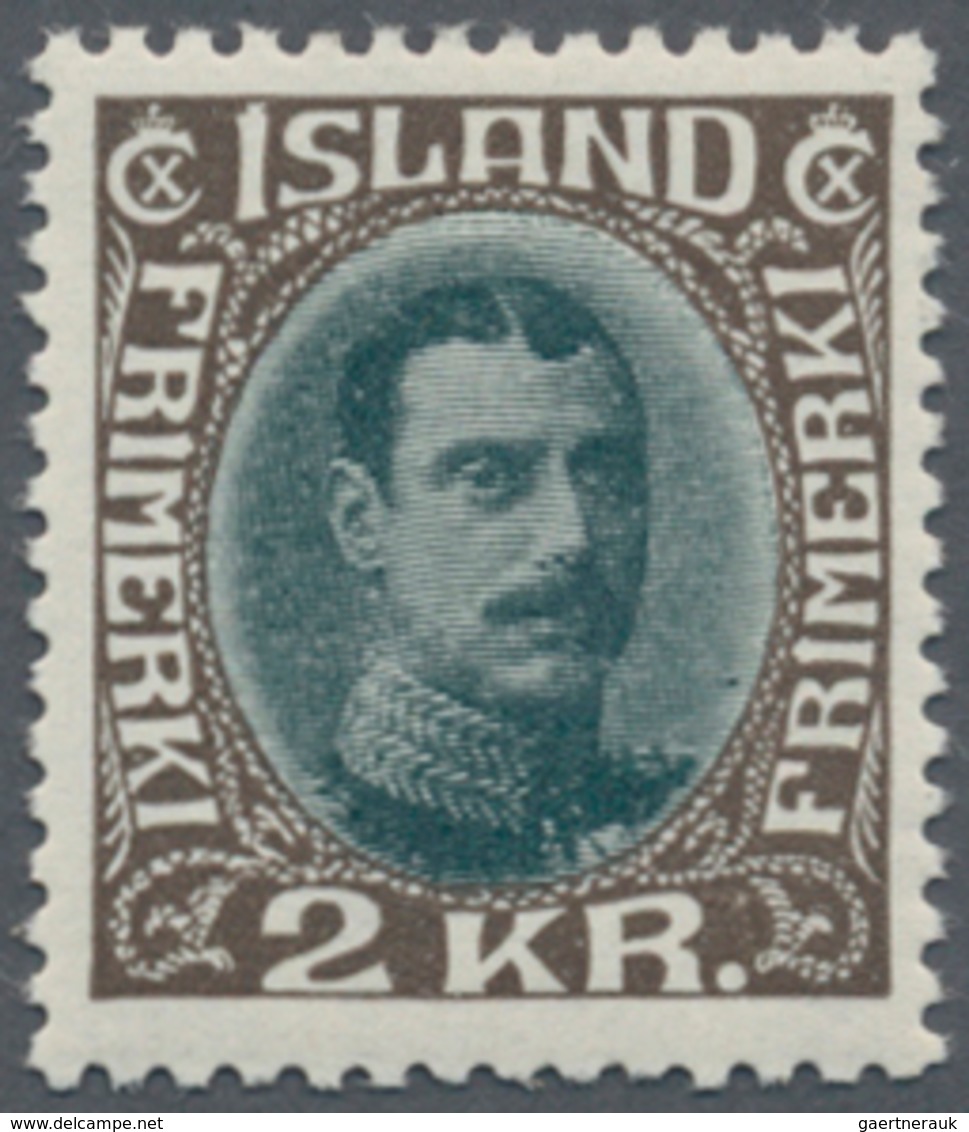 Island: 1931 KCX. 2kr. Green-grey & Brown, MINT NEVER HINGED, Fresh And Very Fine. L. Nielsen Certif - Andere & Zonder Classificatie