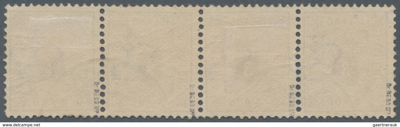 Island - Dienstmarken: 1882 3a. Ochre Horizontal Strip Of Four From 3rd Printing (1896), Perf 12¾, U - Dienstzegels
