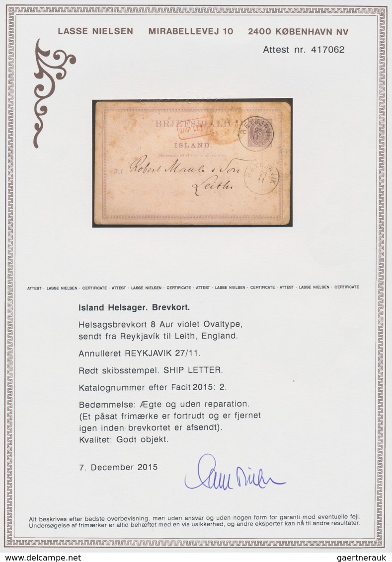 Island - Ganzsachen: 1880 Postal Stationery Card 8a. Lilac, Used From Reykjavik To Leith, England In - Ganzsachen
