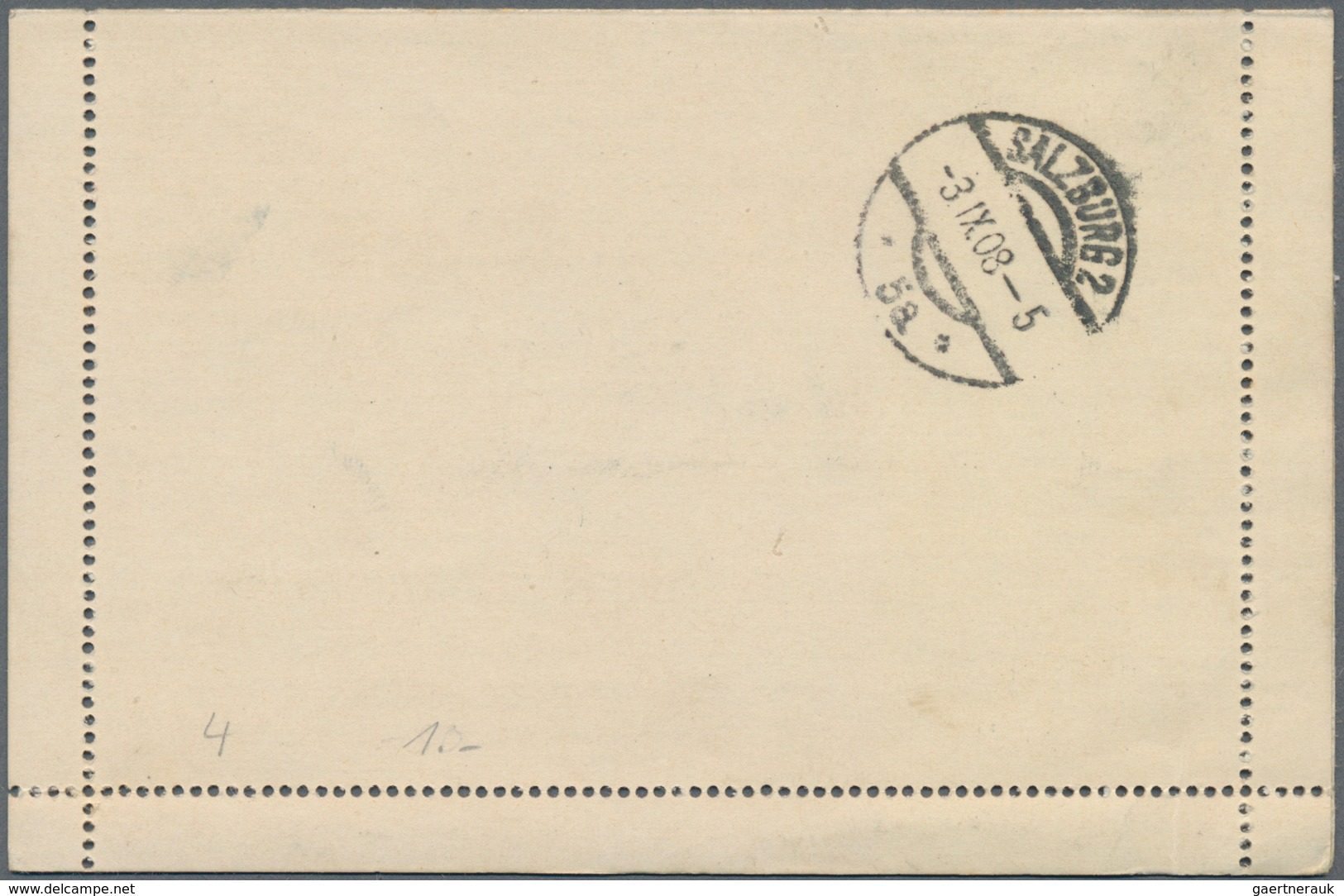 Island - Ganzsachen: 1908, 10 Aur Card Letter With Margins Sent Uprated From REYKJAVIK To Salzburg. - Postal Stationery