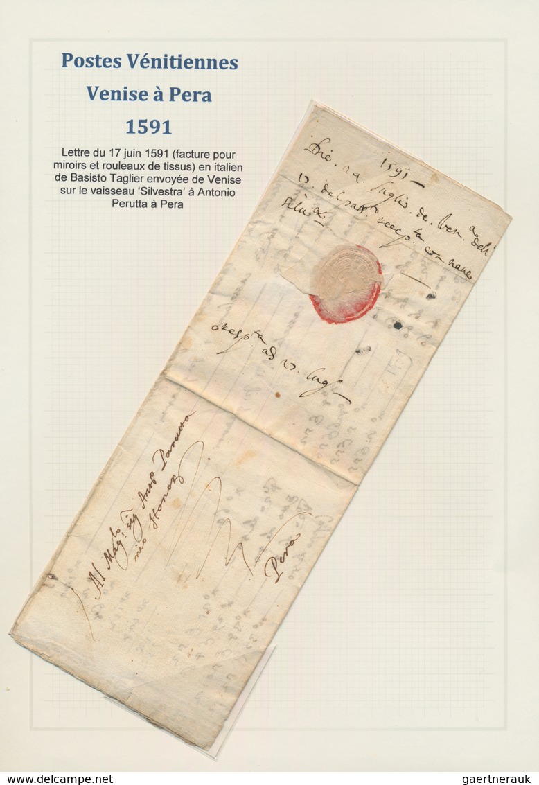 Italien - Vorphilatelie: 1591, Folded Merchant Envelope From Venetia To Pera / Constantinopoli, Addr - ...-1850 Voorfilatelie