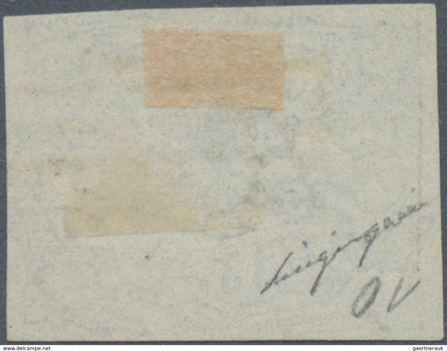 Italien - Altitalienische Staaten: Kirchenstaat: 1852, 50 Baj. Blue Cancelled With Grid Postmark, Th - Kerkelijke Staten