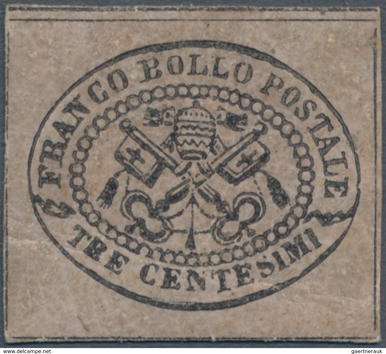 Italien - Altitalienische Staaten: Kirchenstaat: 1867, 3 Cent. Rose-grey, Mint, A Little Bit Aged, C - Kerkelijke Staten