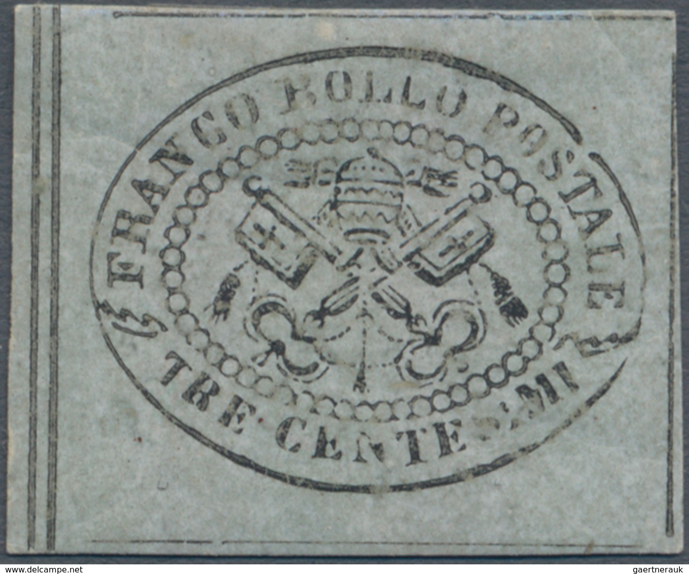 Italien - Altitalienische Staaten: Kirchenstaat: 1867, 3 C Bluish-grey, Mint, Good Margins. Sassone - Kerkelijke Staten