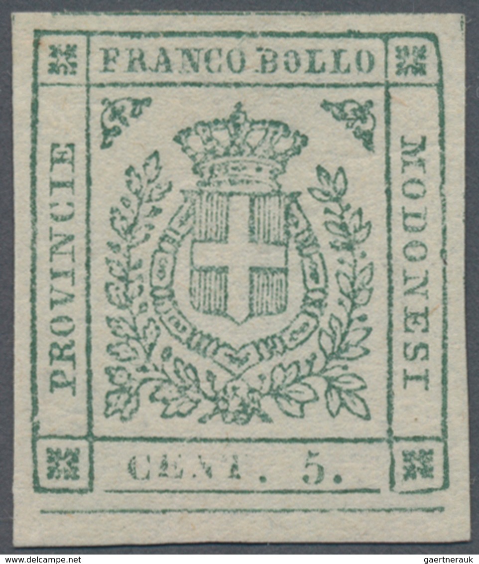 Italien - Altitalienische Staaten: Modena: 1859, 5 C Green Mint Never Hinged With Wide Margins (shee - Modena