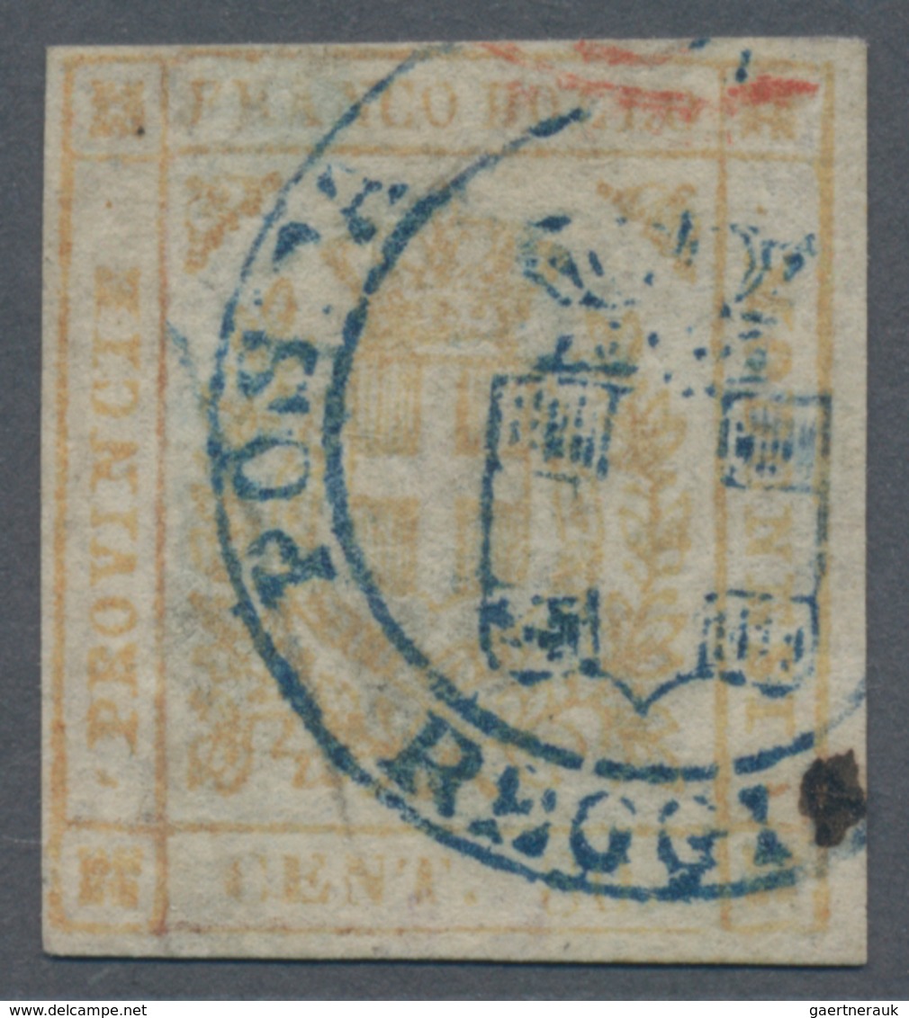 Italien - Altitalienische Staaten: Modena: 1859. Oct 15. 80 C Bistre, Cancelled By BLUE Double Circl - Modena