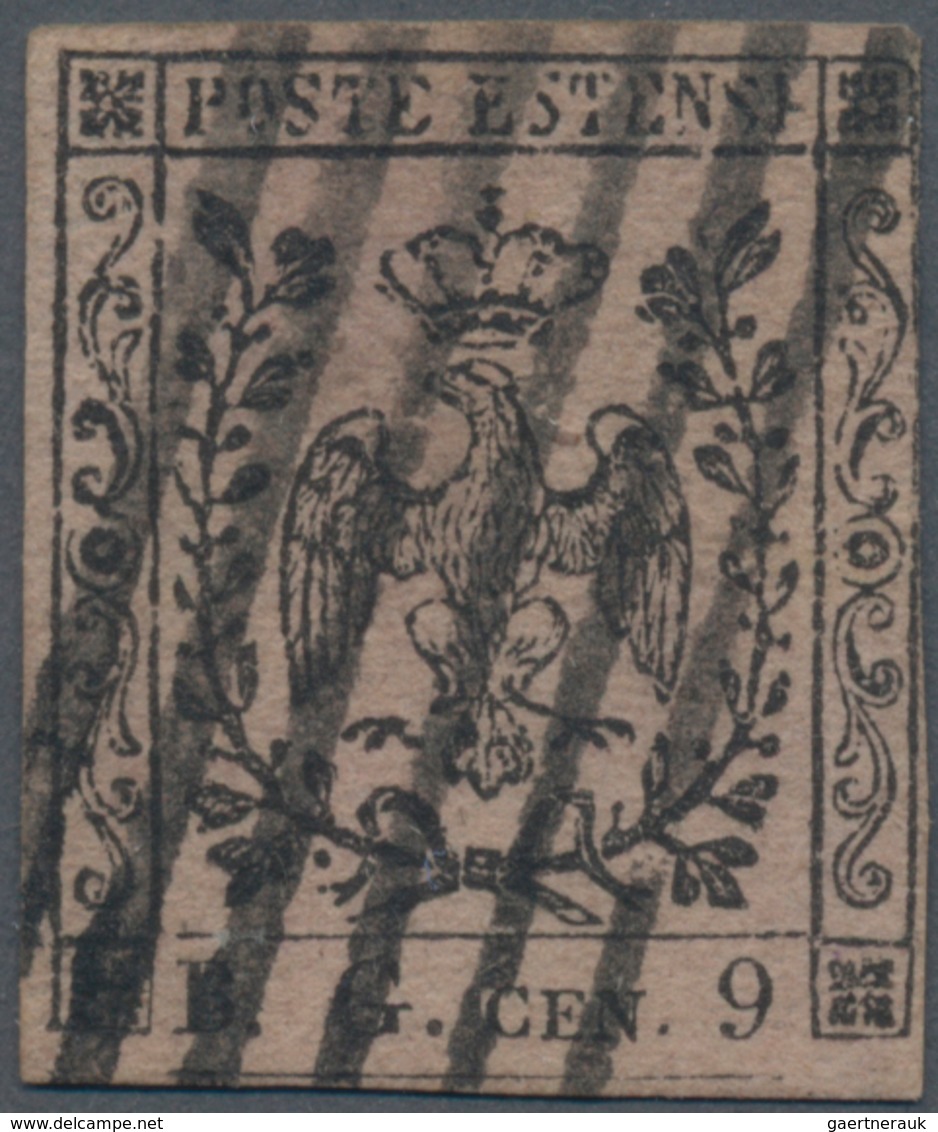 Italien - Altitalienische Staaten: Modena - Zeitungsstempelmarken: 1853. 9 C Greyish Violet, "large - Modena