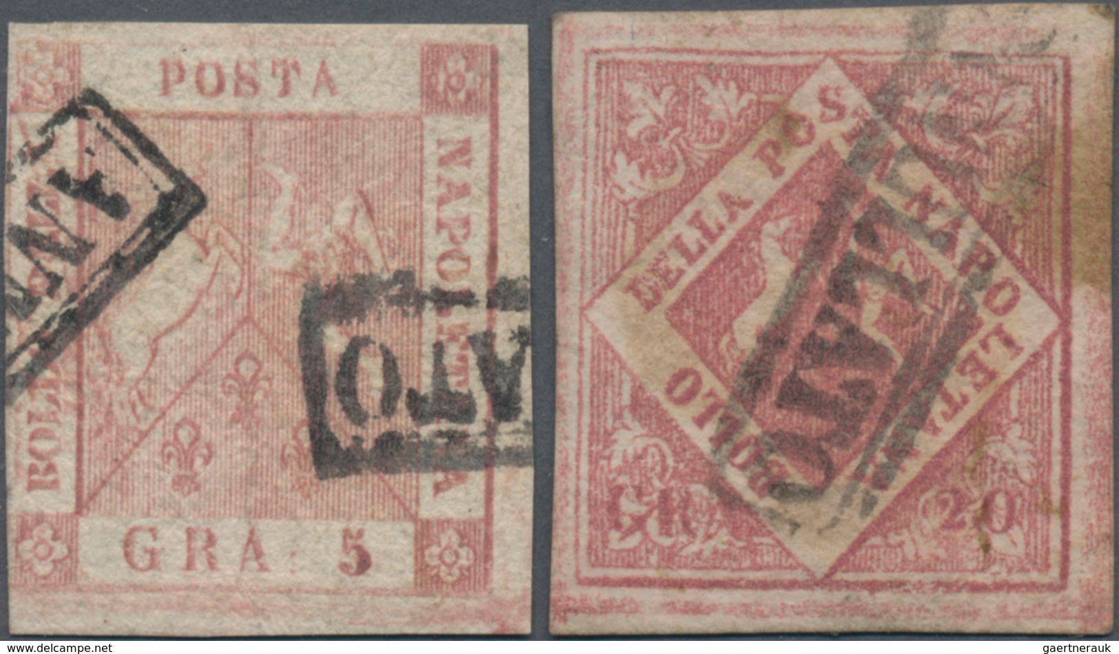 Italien - Altitalienische Staaten: Neapel: 1859. 5 Gr Brownish Rose And 20 Gr Dark Brownisch Rose, B - Neapel