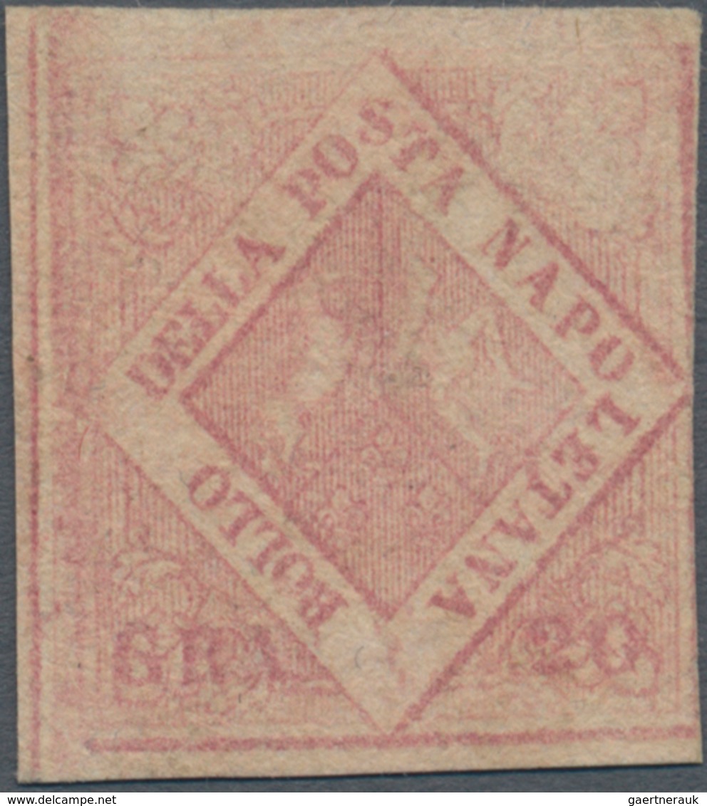 Italien - Altitalienische Staaten: Neapel: 1858, 20 Gr Lilac-rose Unused Without Gum, Two Side Full - Napels