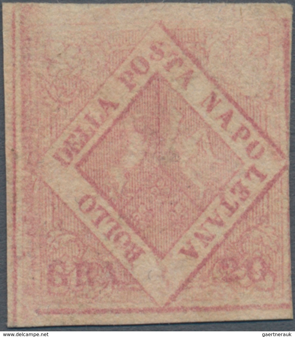 Italien - Altitalienische Staaten: Neapel: 1858, 20 Gr Lilac-rose Unused Without Gum, Two Side Full - Naples