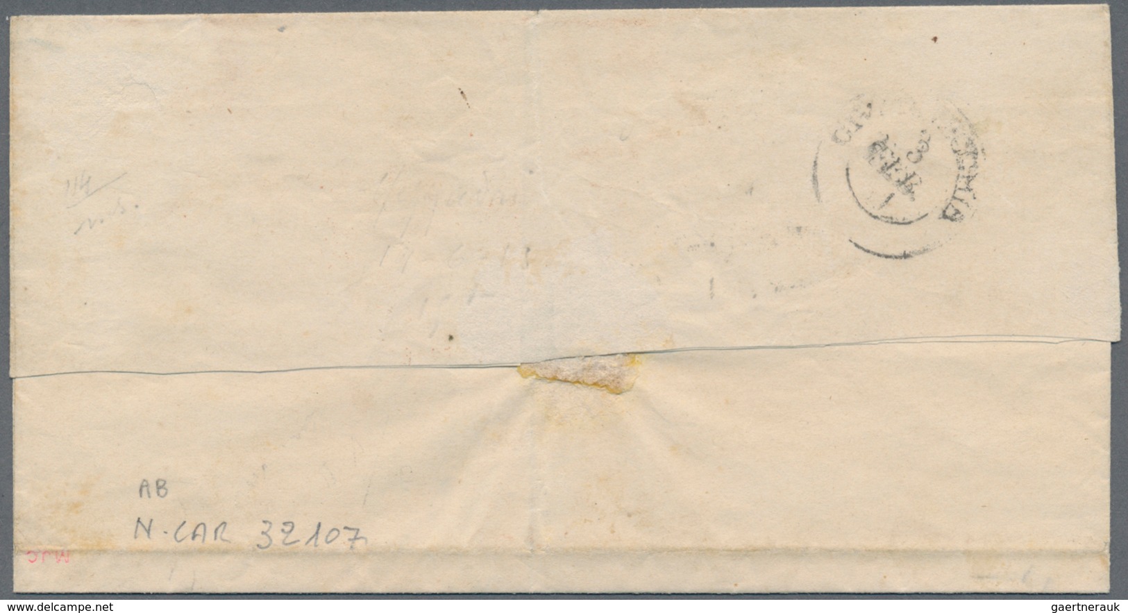 Italien - Altitalienische Staaten: Neapel: 1859: 10 G Carmino Violaceo, "NAPELS POSTAL FORGERY" Tied - Neapel