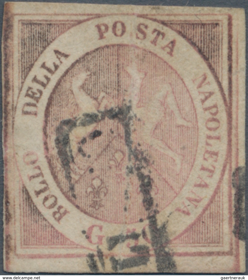 Italien - Altitalienische Staaten: Neapel: 1858. 50 Gr. Rose, Cancelled By Part Of Framed "annulato" - Neapel