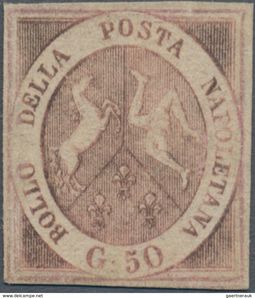 Italien - Altitalienische Staaten: Neapel: 1858, 50 Gr Light Rose-carmine Unused Without Gum, All Si - Napels