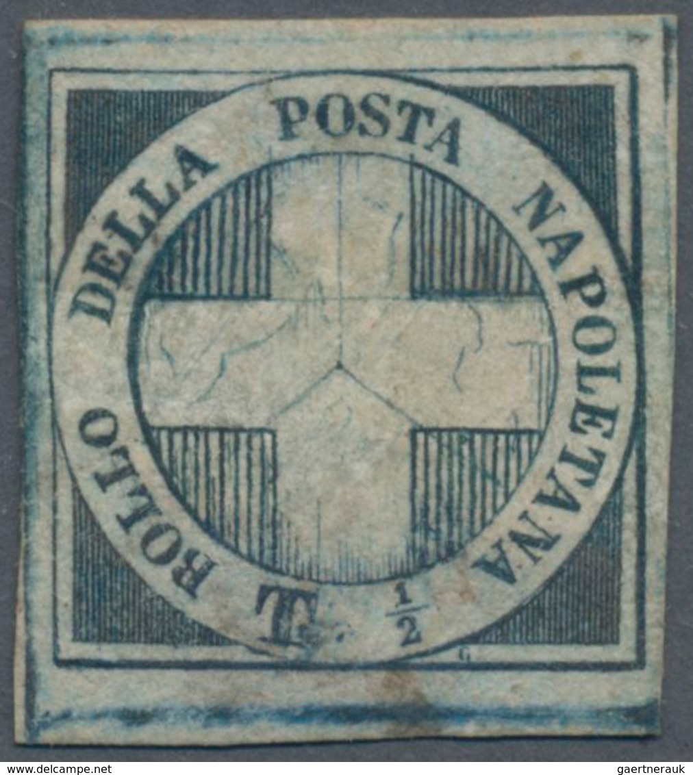 Italien - Altitalienische Staaten: Neapel: 1860, 1/2 Tornese Blue So-called "Savoy Cross" Unused Wit - Napels