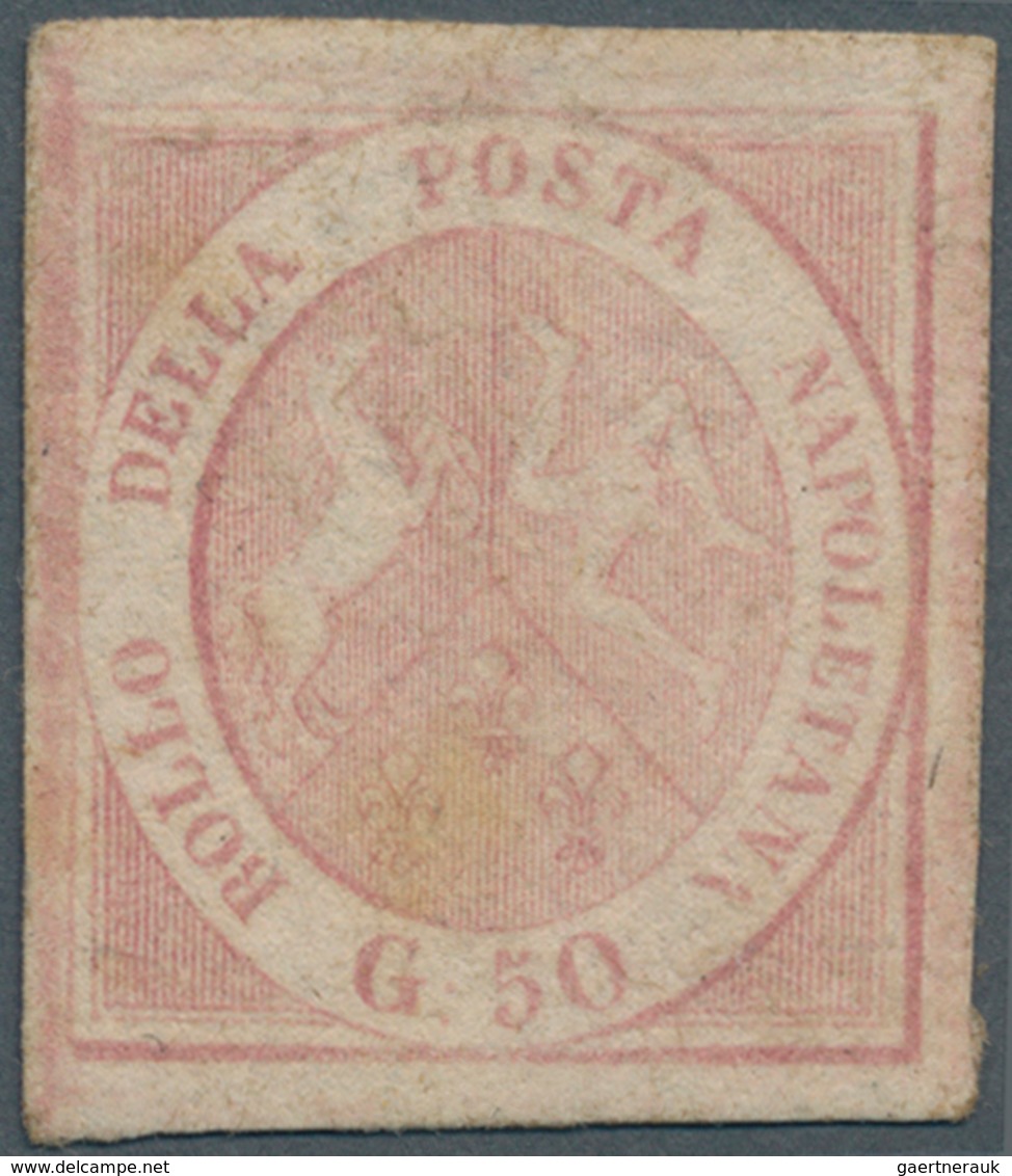 Italien - Altitalienische Staaten: Neapel: 1858, 50 Grana Light Pink Carmine Unused Without Gum, All - Neapel