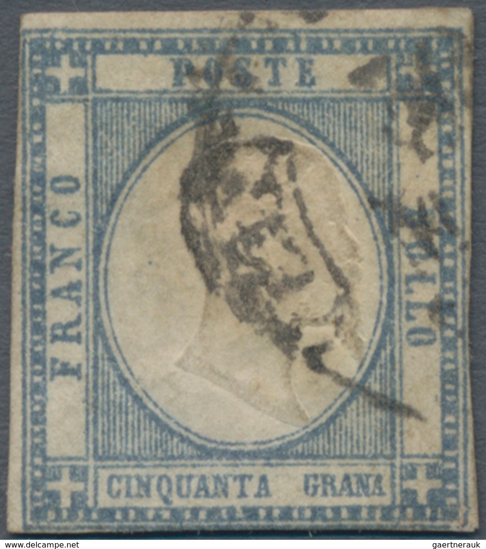 Italien - Altitalienische Staaten: Neapel: 1861, 50 Gr Light Blue Grey Cancelled, The Item Is Down T - Neapel