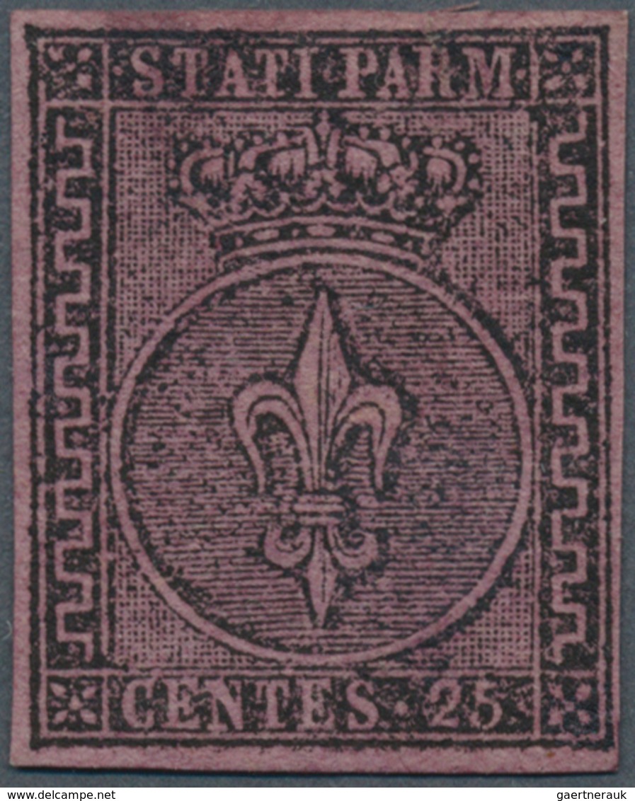 Italien - Altitalienische Staaten: Parma: 1852, 40 C Black On Violet, Full Margins, Mint Ungummed, N - Parma