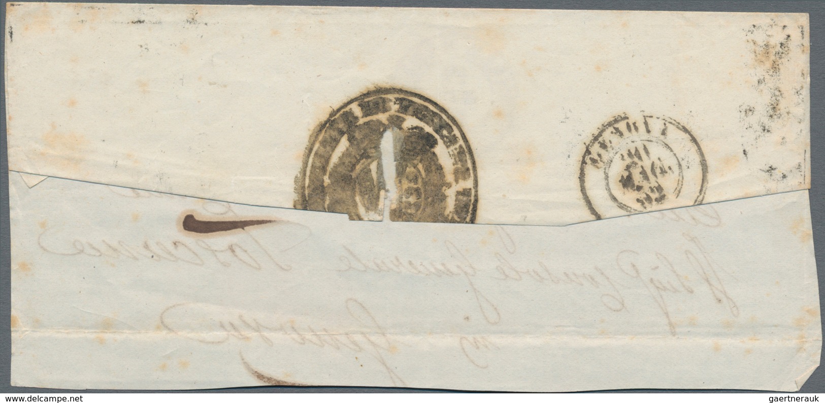 Italien - Altitalienische Staaten: Sardinien: 1851, 20 C. Light Blue Tied By Rhombe Cancel On Letter - Sardinien