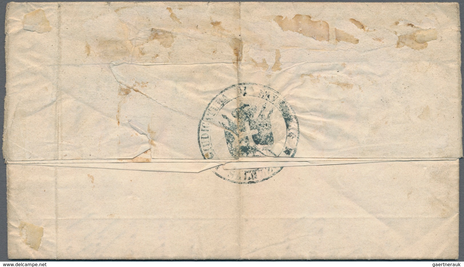 Italien - Altitalienische Staaten: Sardinien: 1851, 20 C Blue Each Single Franking On Three Folded L - Sardinië