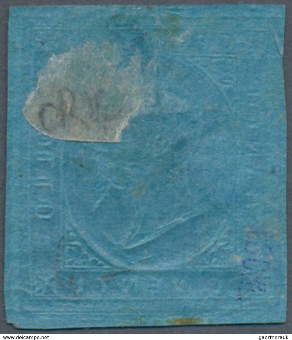 Italien - Altitalienische Staaten: Sardinien: 1853, 20 C Blue Unused With Original Gum, All Sides Fu - Sardinië