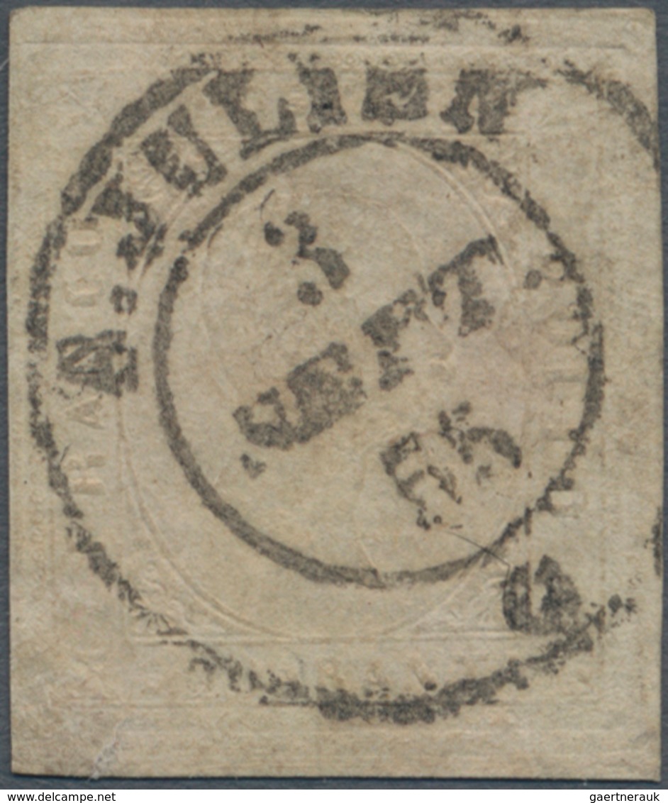 Italien - Altitalienische Staaten: Sardinien: 1852. 40 C Light Rose, Cancelled By Rare Double Circle - Sardinia