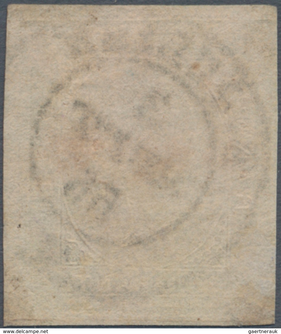 Italien - Altitalienische Staaten: Sardinien: 1852. 40 C Light Rose, Cancelled By Rare Double Circle - Sardinia