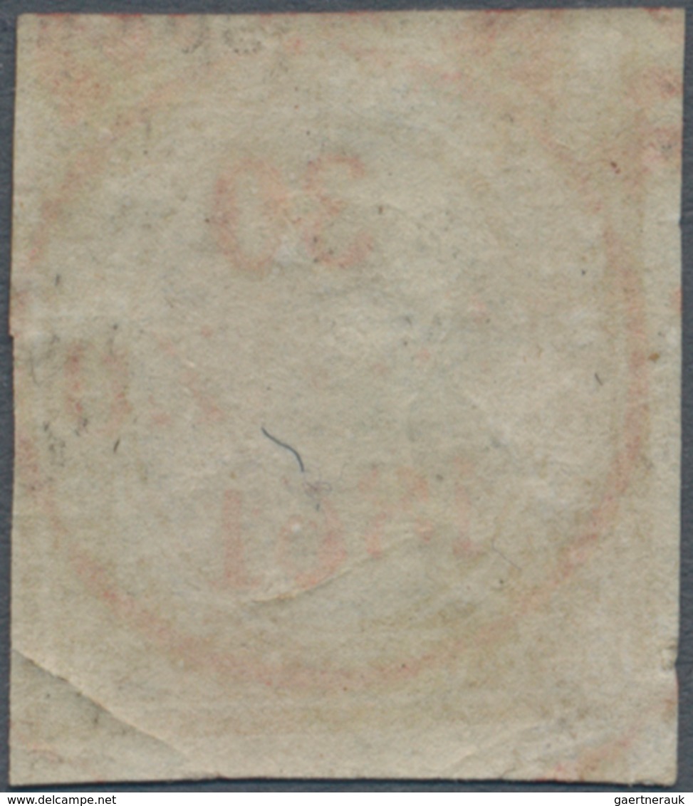 Italien - Altitalienische Staaten: Sardinien: 1859. 80 C. Light Olive Yellow, Cancelled By RED Doubl - Sardinia