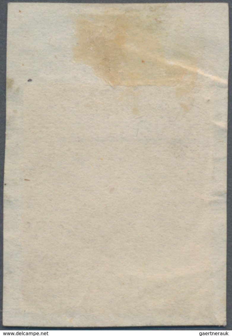 Italien - Altitalienische Staaten: Toscana: 1851. 1 Q Black On Greyish Paper, Tied By Faint Circular - Toscane