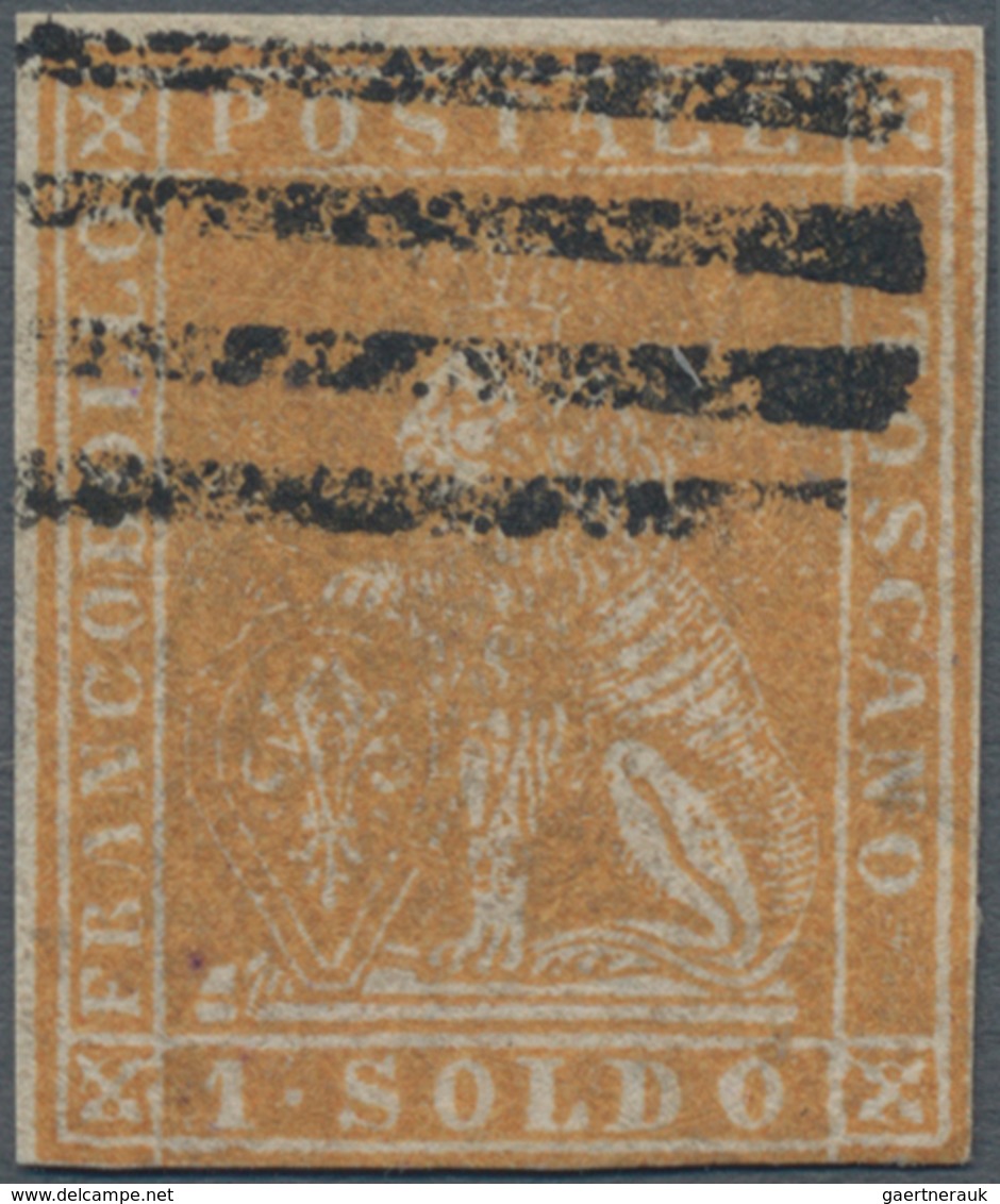 Italien - Altitalienische Staaten: Toscana: 1857, 1 S. Ochre On White Paper, Used. Slightly Touched - Toskana