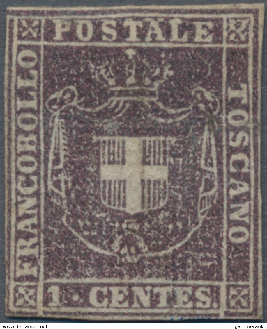 Italien - Altitalienische Staaten: Toscana: 1860, 1 Cent. Violet-brown Mint With Original Gum, The S - Toskana