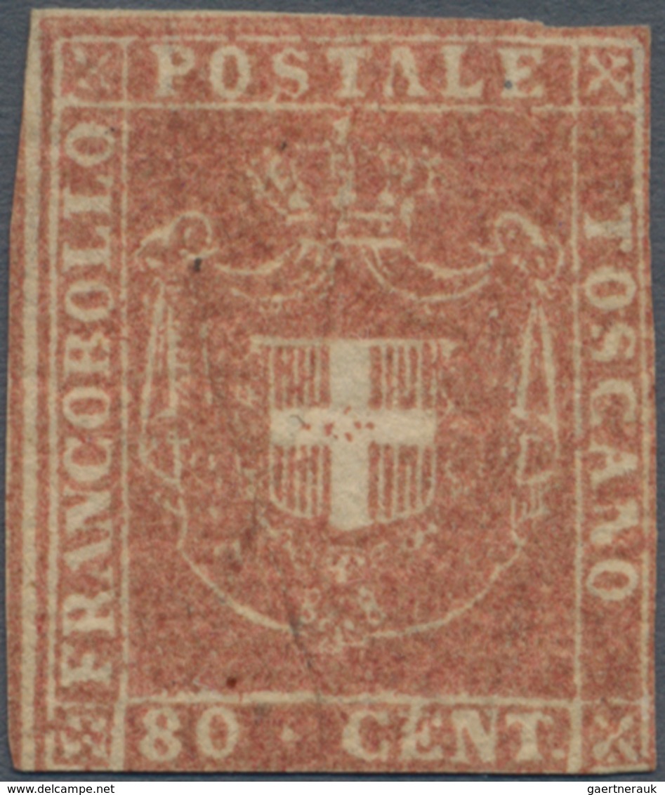 Italien - Altitalienische Staaten: Toscana: 1860, 80 Cent. Brownish Red, Unused With Original Gum, F - Toskana