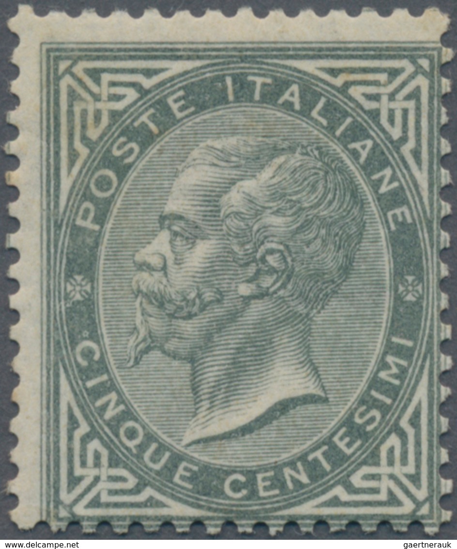 Italien: 1863, 5 C. Olive Green, De Le Rue, London Printing, Mint With Original Gum, Mediocre Center - Gebraucht