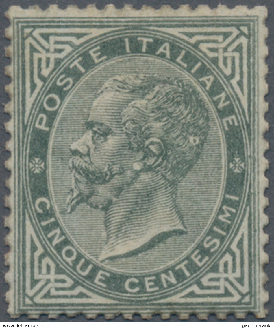 Italien: 1863. 5 C Olive Green, Turin Printing, Discrete Centering, Certificate Dr. Avi. Sassone 350 - Gebraucht