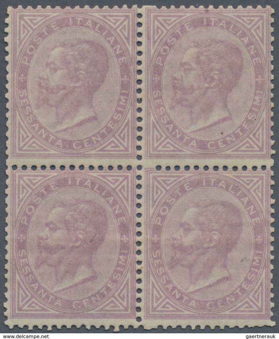 Italien: 1863, 60 Cent. Violet In Block Of Four Mint Never Hinged, Genuine And Immaculate, Signed An - Gebraucht