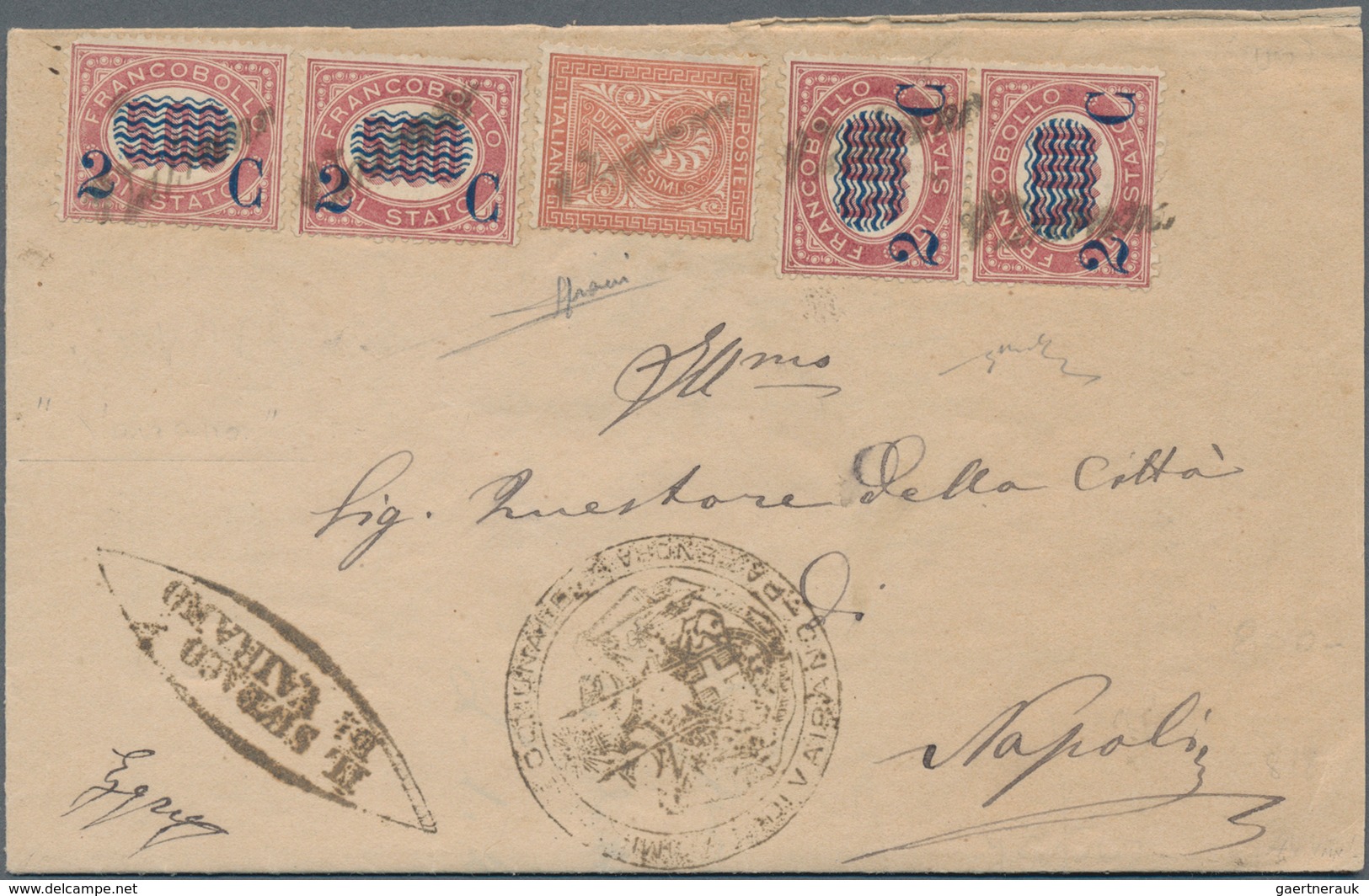 Italien: 1881: Letter From VAIRANO With "two Kings" Mixed Franking, 2 Cent VEII And 2 C On 5L "servi - Afgestempeld