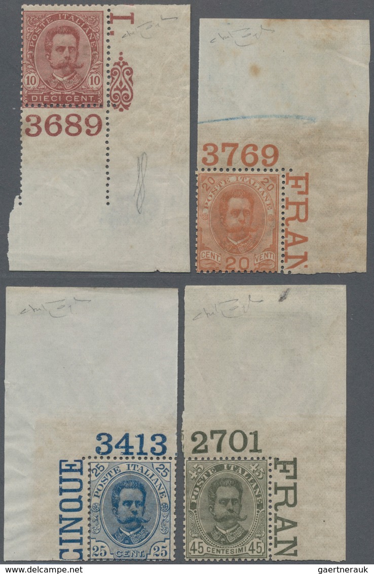 Italien: 1893. 10 C Carmine, 20 C Organge, 25 C Blue And 45 Olive Green, Four Values With Full Corne - Gebraucht