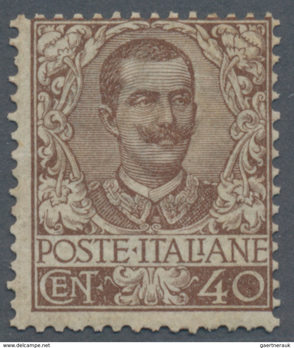 Italien: 1901, 40 C Brown King Viktor Emanuell III. Mint Never Hinged, Toned Original Gum, Perf. Sli - Gebraucht