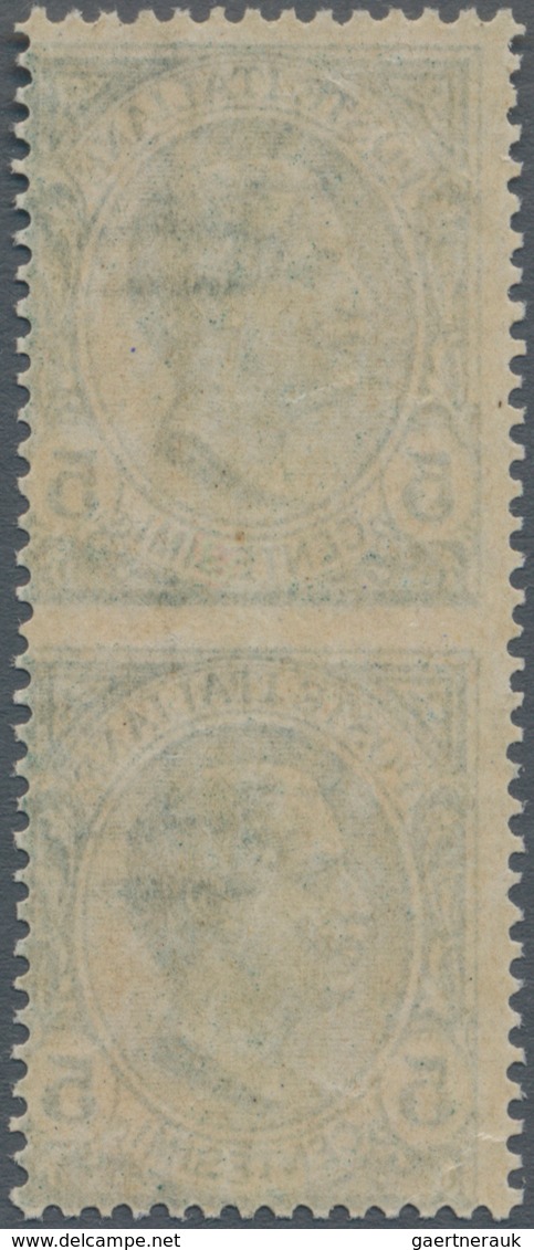 Italien: 1906, Victor Emanuel III. 5c. Green Vertical Pair IMPERFORATE BETWEEN, Mint Lightly Hinged - Gebraucht