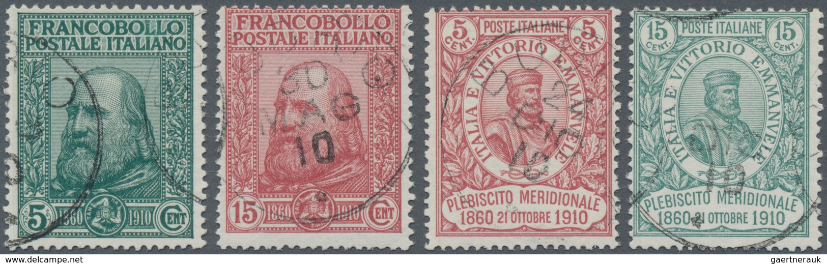 Italien: 1910, Garibaldi Complete Set Of Four Fine Used, Mi. € 355,-- (Sass. 87/90, € 525,--) - Used